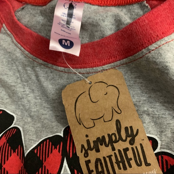 Simply Faithful raglan tee Medium NWT - Picture 2 of 6